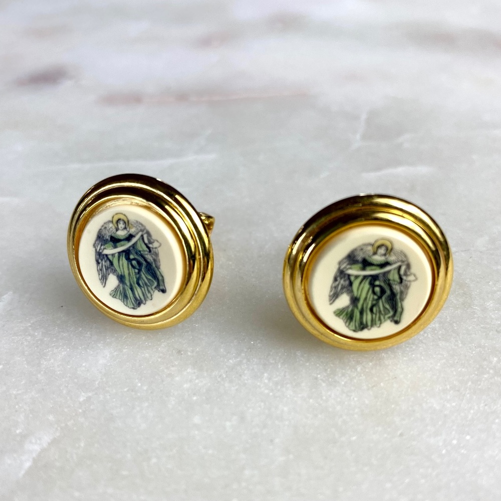 Barlow Angel Vintage Clip On Earrings